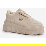 Boto Sneakers Women's Sports Shoes Insulated On Massive Sole Beige Verissha | Shoptok.si