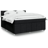 vidaXL Box spring postelja z vzmetnico črna 180x200 cm blago | Shoptok.si