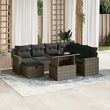vidaXL 8-dijelni set vrtnih sofa od poliratana s jastucima sivi | shoptok.hr