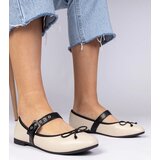Gemre Beige women's ballet flats with a bow Mansy | Shoptok.si