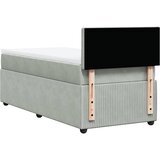 Box spring krevet s madracem svjetlosivi 100x200 cm baršunasti | shoptok.hr