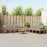  Set vanjskih sofa 9 kom. Prirodna i svijetlo siva | shoptok.hr