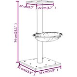  Penjalica za mačke sa stupom za grebanje tamnosiva 74 cm | shoptok.hr
