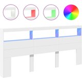 Maison Chic posteljno vzglavje - vzglavna omarica - nočna omarica led bela 220x17x102 cm, (21704083) | Shoptok.si