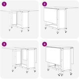  Sklopivi blagovaonski stol s kotačićima 130 x 80 x 76,5 cm | shoptok.hr