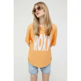 Roxy Bombažna kratka majica oranžna barva