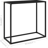  Konzolni stol crni 80 x 35 x 75 cm od kaljenog stakla | Shoptok.si