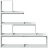 Pregrada za knjige 4 razine bijeli 143,5 x 29 x 143,5 cm drvena | Eponuda.com