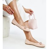 Gemre Light pink ballet flats with a bow Gaillou | shoptok.hr