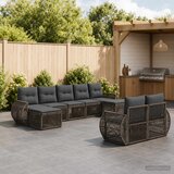  Sjedeća garnitura za vrt 9 kom. Siva i tamno siva poliratan 70 x 62 x 70 cm | shoptok.hr