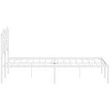 vidaXL Kovinski posteljni okvir z vzglavjem bel 120x200 cm | Shoptok.si