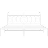  Metalni okvir za krevet s uzglavljem bijeli 183x213 cm | shoptok.hr