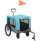  2-u-1 prikolica za bicikl i kolica za kućne ljubimce plavo-siva | shoptok.hr