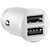 Baseus Grain Car Charger 2x USB 5V 3.1A (bel), (20628777) | Shoptok.si
