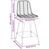  Barski stol 2 pcs Črna 44,5 x 54,5 x 97,5 cm Ratan in železo, (5000092566) | Shoptok.si