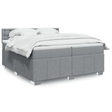 vidaXL Box spring postelja z vzmetnico svetlo siva 200x200 cm blago | Shoptok.si