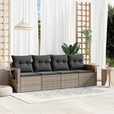 Maison Chic Seti vrtnega pohištva - Vrtna garnitura - Vrtni pohištvo set 4-delna z blazinami siv poli ratan, (21817176) | Shoptok.si