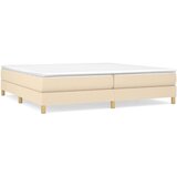  Box spring postelja z vzmetnico krem 200x200 cm blago, (20726217) | Shoptok.si