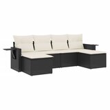 Maison Chic Seti vrtnega pohištva - Vrtna garnitura - Vrtni pohištvo set 6-delna z blazinami črna poli ratan, (21808107) | Shoptok.si