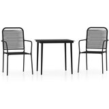  3-dijelni vrtni blagovaonski set crni | shoptok.hr