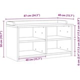  Klupa za predsoblje SANDNES 87x40x50 cm od masivne borovine | shoptok.hr
