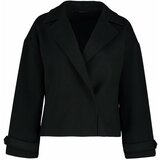 Trendyol Black Oversize Wide Cut Stamped Coat Cene