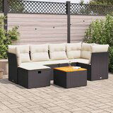 vidaXL 7-dijelni set vrtnih sofa od poliratana s jastucima crni | shoptok.hr