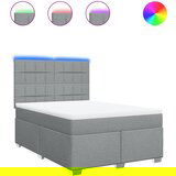 Maison Chic Box spring posteljni - Vzmetna postelja z vzmetnico svetlo siv 140x190 cm blago SL24552, (21890162) | Shoptok.si