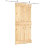  Klizna vrata Prirodna i bijela 95 x 210 cm Čvrsta borovina | shoptok.hr