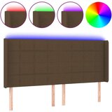  LED posteljno vzglavje temno rjavo 183x16x118/128 cm blago, (20933319) | Shoptok.si