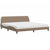  Krevet s madracem Dover cappuccino 200x200cm umjetna koža | shoptok.hr