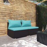  2-dijelna vrtna garnitura od poliratana s jastucima crna | shoptok.hr