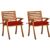 The Living Store Vrtni jedilni stoli z blazinami 2 kosa trden akacijev les - Jedilni Stol, (21473261) | Shoptok.si