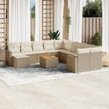 vidaXL 12-dijelni set vrtnih sofa od poliratana s jastucima bež | shoptok.hr