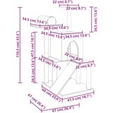  Penjalica za mačke sa stupovima za grebanje krem 110 5 cm | shoptok.hr