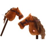 Lean Toys Plišasta glava konja na palici Hobby Horse Dolgodlaki konj Rjava zvoki | Shoptok.si