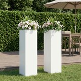  Vrtna saksija 2 kom. Bijela 20 x 20 x 75 cm Čelična vrata | shoptok.hr