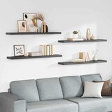  Plutajuće zidne police 4 kom sjajne sive 120x23,5x3,8 cm MDF | shoptok.hr