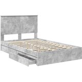 Krevet s od storage s uzglavljem Betonski sivi 135 x 190 cm | Eponuda.ba