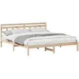  Krevetna konstrukcija Smeđa 200 x 200 cm Čvrsto borovo drvo Bež | shoptok.hr