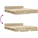  Okvir za krevet s ladicama boja hrasta 180x200 cm | shoptok.hr