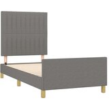  Za krevet s uzglavljem tamnosivi 90x190 cm od tkanine | shoptok.hr
