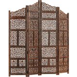 Sobna pregrada s 4 panela smeđa 160 x 165 cm masivno drvo manga | shoptok.hr