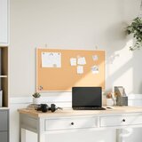vidaXL Tabla iz plute z okvirjem iz masivnega borovega lesa 100x55 cm | Shoptok.si