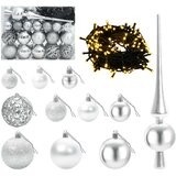  Umjetno božićno drvce s kuglicama 120 cm 150 LED lampica Slike