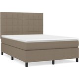  Krevet s oprugama i madracem smeđesivi 140 x 190 cm od tkanine | shoptok.hr