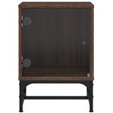  Noćni ormarići staklena vrata 2 kom boja hrasta 35 x 37 x 50 cm Siva | shoptok.hr