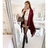 Gemre Burgundy fringe throw June | Shoptok.si