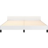  Posteljni okvir z vzglavjem bel 160x200 cm umetno usnje, (20903494) | Shoptok.si
