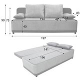 MID.YOU ZOFA S POSTELJNO FUNKCIJO, krem barve tekstil | Shoptok.si